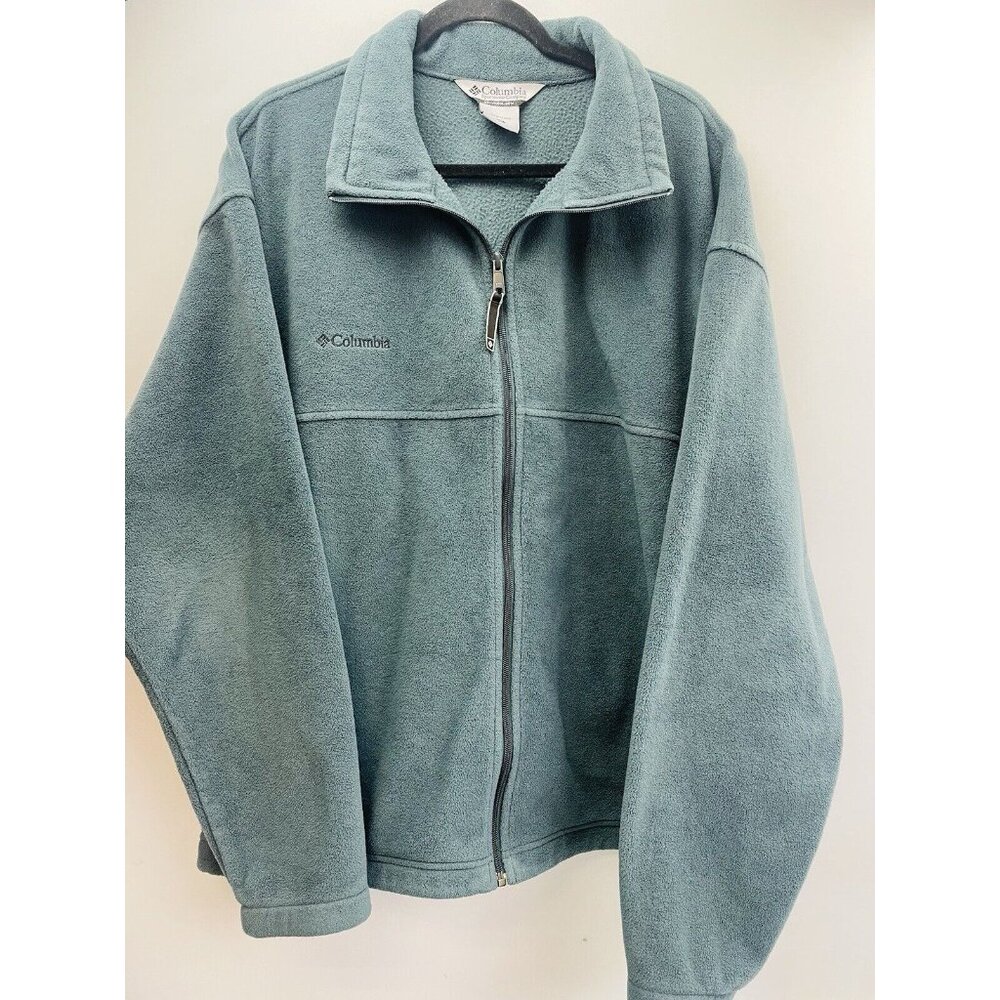 Columbia Men's XXL Long Sleeve Full Zip Up Mock Neck Jacket Green - Picture 6 of 16